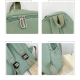 Purpdrank   Women Schoolbag Waterproof Large Capacity School Backpack Smooth Zipper Solid Teens Girl Casual Daypack Bag Student Supply