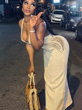 Purpdrank - Vacation Summer Dress Women 2023 Elegant Sexy Knitted Vestido Side Cut Out Backless Halte Long Maxi Dresses