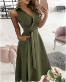 Purpdrank  Sexy Deep V Neck Sleeveless Backless Woman Dress Summer Casual Office Elegant  Lady Dresses For Women Robe Femme
