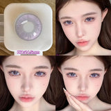 Purpdrank  2pcs Violet Lenses Beauty Pupils Myopia Eye Prescription Colored Contact Lenses for Eyes Natural Blue Lens