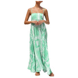 Purpdrank  Women's Summer Dresses Boho Floral Print Spaghetti Straps Long Dress Backless Sleeveless Casual Dress Ruffle Flowy Beach Dresses
