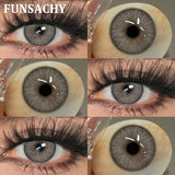 Purpdrank  1 Pair Brown Color Contact Lenses Natural Eye Contacts Blue Colored Soft Lens Yearly Use Women Makeup Cosmetic Lenses