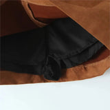 Purpdrank  Autumn Winter High Waist Suede Faux Leather Mini Skirt Women Back Zipper A-line Short Skater Party Femme Camel Black