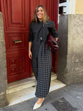 Purpdrank  High Waist Plaid Lantern Pants Women Street Loose with Elasticated Cuffed Ankles All-match Trousers Early Spring Lady Partywear