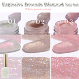Purpdrank  12ML 4-Color Pink Blue White Green Explosive Gel Nail Polish Diamond Gel Polish Summer Nails Blue Nails Nail Supplies