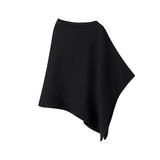 Purpdrank  Draping Irregular Shawl Pullover Knitwear Loose Elegant Knitted Cape French Minimalist Cloak Knit Sweater Women Fashion Top New