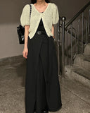 Purpdrank  Spring Summer Front Cross Women's Long Skirts Pockets 2025 New White High Waist Casual Loose Straight Skirts for Women