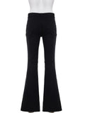 Purpdrank  Y2K American Hottie Flare Jeans Women Fashion Solid Color High Waist Slim Fit Denim Trousers Casual Streetwear Basic Pants