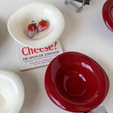 Purpdrank  Handmade Ceramic Dessert Bowl Solid Color Yogurt Bowl Household High-value Tableware Fruit Salad Breakfast Oat Yogurt Bowl