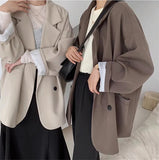 Purpdrank  Chic Black Blazer Casual Coat Streetwear Loose Jackets Solid Oversize Blazer Women Suit Korean Women's Clothing Student New