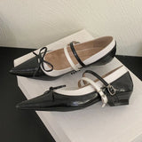 Purpdrank  Elegant Pointed Toe Low Heel Shoes for Women Fashion Double Buckle Bowknot Design Shallow Dress Pumps Luxury Brand Designer Shoe