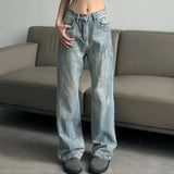 Purpdrank  Straight Leg Trousers High Waist Shot Loosefit Denim Pants for Women Emo Vintage Summer Vibrant 2025 Fashion Gyaru Womens Jeans