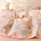 Purpdrank  Plaid Style Comforter Cover Single/Double Duvets Cover 100% Cotton Blanket Cover Girls Boys Room Quilt Cover 이불커버(No Pillowcase)