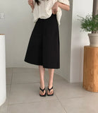 Purpdrank  Summer Vintage High Waist Women's Wide Leg Shorts 2025 New Solid Single Button Casual Loose Office Half Pants Female