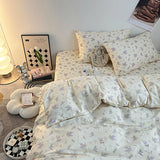 Purpdrank  Fresh Style Bedding Set 100% Cotton Bed Linen Set for Home постельное бельё набор Soft Duvet Cover Pillowcase with Bedsheets