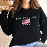 Purpdrank  Women's Autumn Winter Fashion Casual Long-Sleeved Fleece-Lined round Neck Pullover Sweater Letter Print Loose Fit with Collar