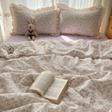 Purpdrank  Summer Comforter - Hollow Lace Washed Cotton, Breathable Thin Quilt, Cool Bedroom Decor (Layered Design)