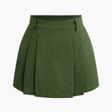 Purpdrank  High Stree Shorts Women High Waisted Solid Pleated A-Line Skirt Fashion Casual Streetwear Shorts Skirts Summer 2026 New