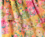 Purpdrank  Women Bow Lacing up Sling Robe Holiday BOHO Ruched Chest Orange Flower Print Spaghetti Strap Mini Dress