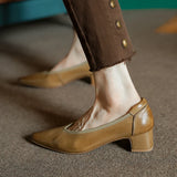 Purpdrank  New Fashion Genuine Leather Pumps for Women High-heeled Office Pumps Soft Leather Casual Shoes Woman Classic Pumps Heels