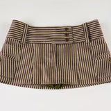 Purpdrank  Casual Basic Printed Striped A-Line Skirts Y2K Sexy Slim Low-Waisted Mini Skirts Women 2025 Summer Fashion Streetwear