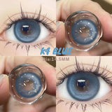 Purpdrank  2Pcs Gray Contact Lenses with Degree Yearly Blue Lens Colorcon Cosmetics Beauty Big Eyes Student Pupil Fast Shipping