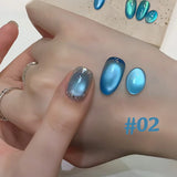 Purpdrank  TC 10ML New Star Bamboo Cat Eye Nail Supplies Pavilion Strobe Green Glass Bead Cat Eye Magnetic Gel Polish Summer Nails