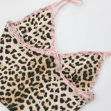 Purpdrank  Sexy Leopard Two Piece Women Sweet Lace Short Sets Summer Fashion Spaghetti Straps Cropped Top and Micro Shorts Outfits Y2K