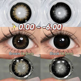 Purpdrank  (0.00~-6.00) Powered Contact Lenses With Grade Big Eyes Color Contact Lens for Eyes Beauty Cosmetic Color Lens 6 Months