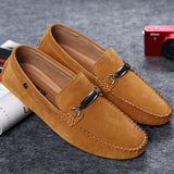 Purpdrank  Suede Leather Men Casual Shoes Simple Mens Designer Loafers Moccasins Slip on Driving Shoes Business Flats Ultra-light Lazy Shoe