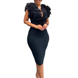 Purpdrank African Dresses for Women 2025 Spring African Sleeveless Black Party Evening Bodycon Dress Dashiki African Clothes Women