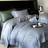 Purpdrank  600TC Lyocell Bamboo Fiber Soft Silky Cool Feeling Bedding Set Vintage jacquard Duvet Cover Bed Sheet/Fitted Sheet Pillowcases