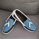 Purpdrank  Leather Docksides Classic Boat Shoes Mocassins Shoes Handmade Shoes Mens Casual Loafers Non-Slip Rubber Outsoles