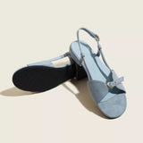 Purpdrank  High Quality Faux Suede Flat Sandals Women Fashion Back Strap Metal Buckle Brand Designer Shoes Comfort Open Toe Beach Sandals