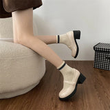 Purpdrank  Thick Heel Red Women Mary Jane Shoes Fashion Round Toe Shoes 2025 Spring Ladies Casaul College Style Pumps