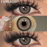 Purpdrank  1 Pair Brown Color Contact Lenses Natural Eye Contacts Blue Colored Soft Lens Yearly Use Women Makeup Cosmetic Lenses