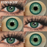 Purpdrank  1 Pair Brown Color Contact Lenses Natural Eye Contacts Blue Colored Soft Lens Yearly Use Women Makeup Cosmetic Lenses