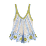 Purpdrank  Holiday Style Summer Women's Crocheted Suspender Tops V-Neck Backless Casual Beach Bohemian Tops