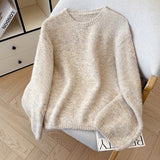 Purpdrank  High Quality Soft Round Neck Sweater Women Korean Fashion Long Sleeve Pullovers Female Fall Winter  Knitted Jumper Sweater New