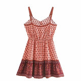 Purpdrank  Sexy sleeveless strap dress mini rayon Cotton floral print summer Dresses Bohemia strappy Dresses beach dress women vestidos