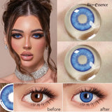 Purpdrank  2Pcs Fashion Color Contact Lenses for Eyes Green Lenses Cosmetics Blue Colored Lenses Yearly Cosmetic Eye Health