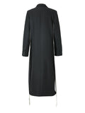 Purpdrank - Women Black Topstitched Long Big Size Trench New Lapel Long Sleeve Loose Windbreaker Fashion Spring Autumn 2023 1W51909
