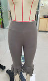 Purpdrank  Women Summer Y2K Solid Yoga Capri Pants Ruffles Knee Length Cropped Sweatpants Workout Casual Tie-Up Stretch Crop Leggings