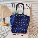 Purpdrank  Adjustable Straps Knitted Tote Bag Large Capaci Portable Handbag for Commuting And Outings Versatile Casual Women's Bag