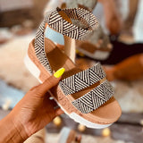 Purpdrank  Summer Women Platform Sandals Peep Toe High Wedges Heel Ankle Buckles Sandalia Espadrilles Female Shoes