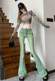 Purpdrank  Bell Bottom Trousers High Waist Shot Womens Flared Jeans South Korea Streetwear On Sale 2025 Quality R Xxl Denim Pants for Women