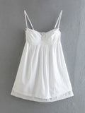 Purpdrank   Sexy White Spliced Embroidery Lace Bra Corset style Mini Dress Women Backless Party Skater Short Sling Robe Holiday