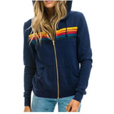 Purpdrank  Women's Faion Rainbow Hoodie Sweater Casual Sle Polyester Fiber 00% Comfortable Fit Streetwear Trend