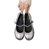 Purpdrank  Women's Shoes Silver Sandals Ladies Branded Pumps Mary Jane 2025 Casual Heels Round Toe Basketball Platform African Fashion Leat
