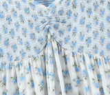 Purpdrank  Sexy White Blue Flower Print Ruffle Strap Mini Dress V neck Ruched Elastic Chest Corset Sleeveless Short Tank Robe Holiday Woman